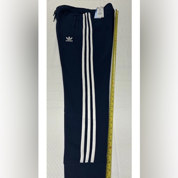 ADIDAS 3 Stripe Fleece Jogger Pants Adicolor Size S Mens Indigo Navy IM9319 NWT - Picture 12 of 13